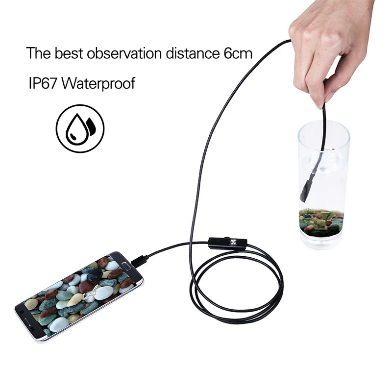 New Industrial Endoscope Camera Ip67 Waterproof 5.5mm 7mm 3 In1 For Android Phone Pc Usb Endoscope Mini Camera 6leds Adjustable