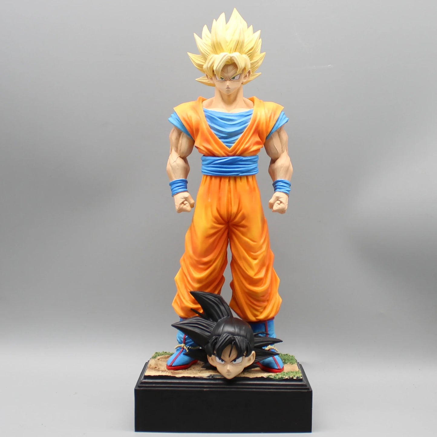 30cm Dragon Ball Z Figures Son Goku Anime Figure 2 Heads Kakarotto Super Saiyan Goku Pvc Statue Model Doll Collection Toys Gifts