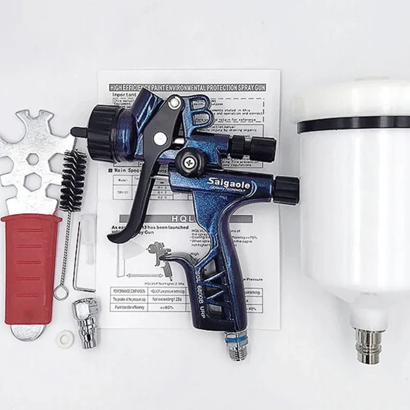 Upper Pot Spray Gun 1.3mm Auto Furniture Leather Sheet Metal Paint Spray Gun High Atomization 6800 Gravity Manual Pneumatic Tool