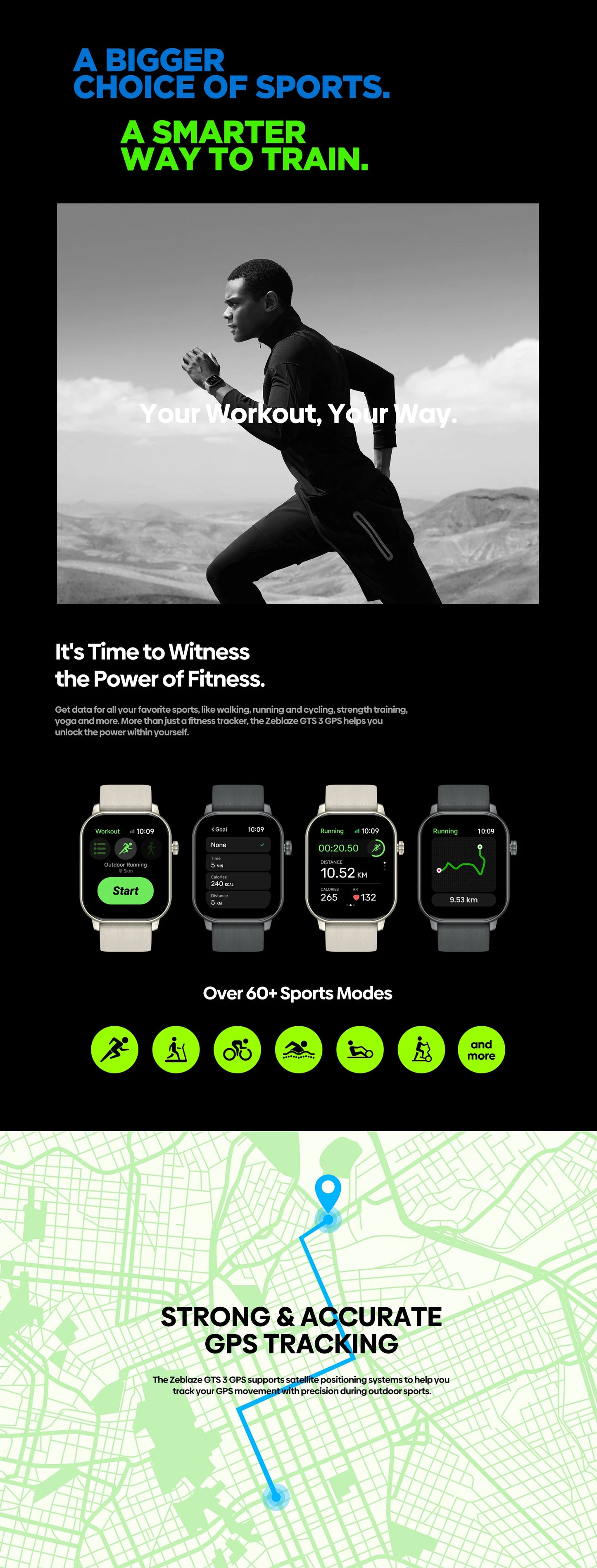 New 2025 Zeblaze GTS 3 GPS 2.01" Screen Sports Smartwatch Make/Receive Phone Calls Heart Rate SpO2 Stress Tracking Smart Watch