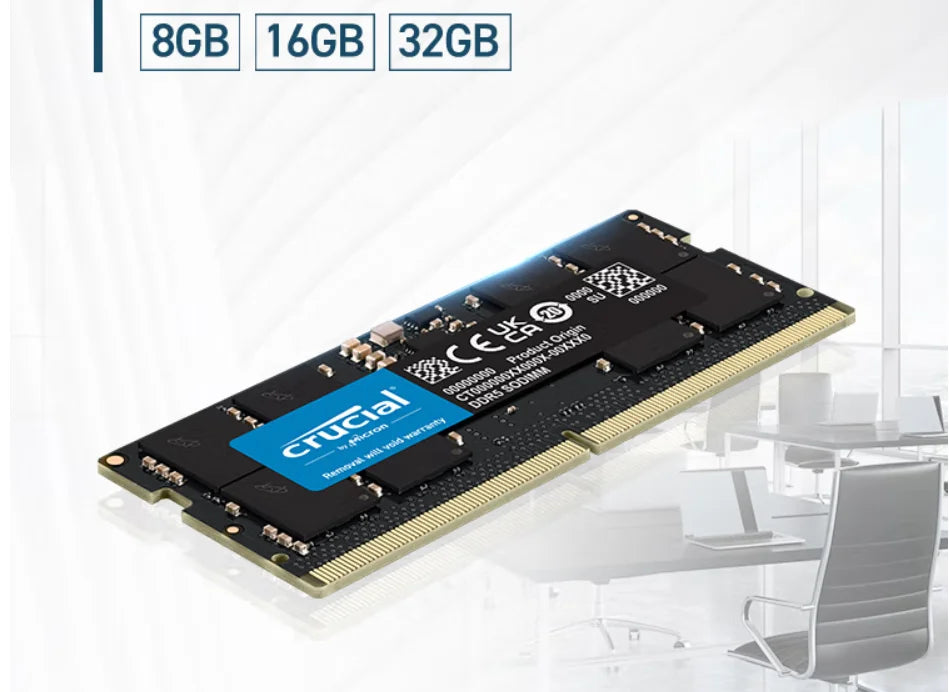 Crucial DDR4 8GB 16GB 3200MHz SODIMM RAM  CL22& DDR5 SODIMM 16GB 32GB 5600MHz CL46 Notebook Memory
