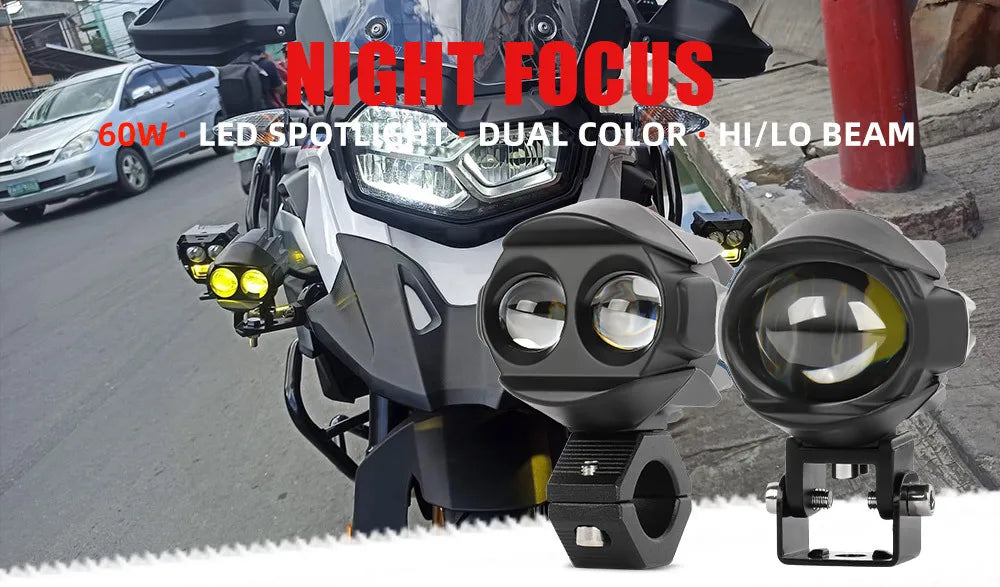 New Motorcycle 3inch Fog Lights 6000K 3500K LED Off Road Driving Light 20000LM Auxiliary Spot Work Lights for Truck Car ATV