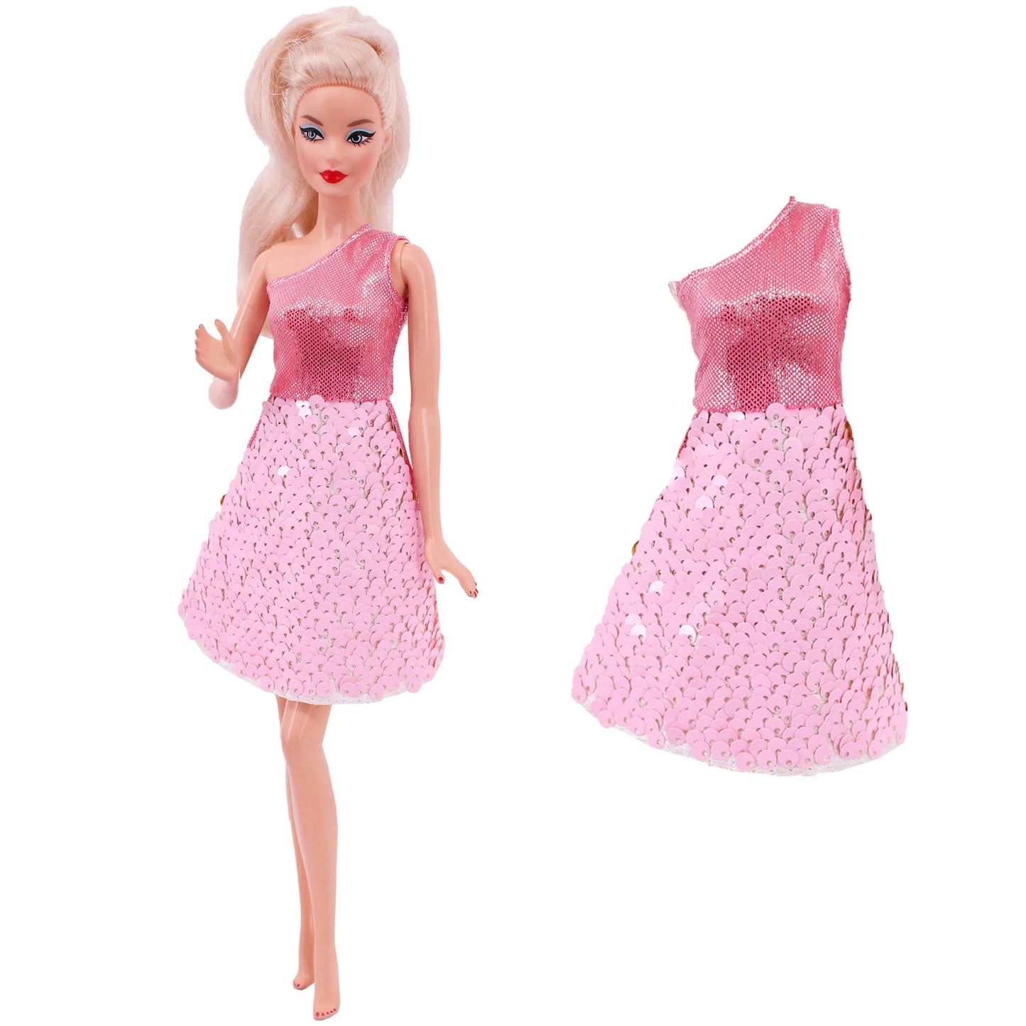 Flash Skirt Doll Dress For Barbie Clothes Accesories BJD Blyth 1/6 Dollhouse Miniature Items Toys For Girls