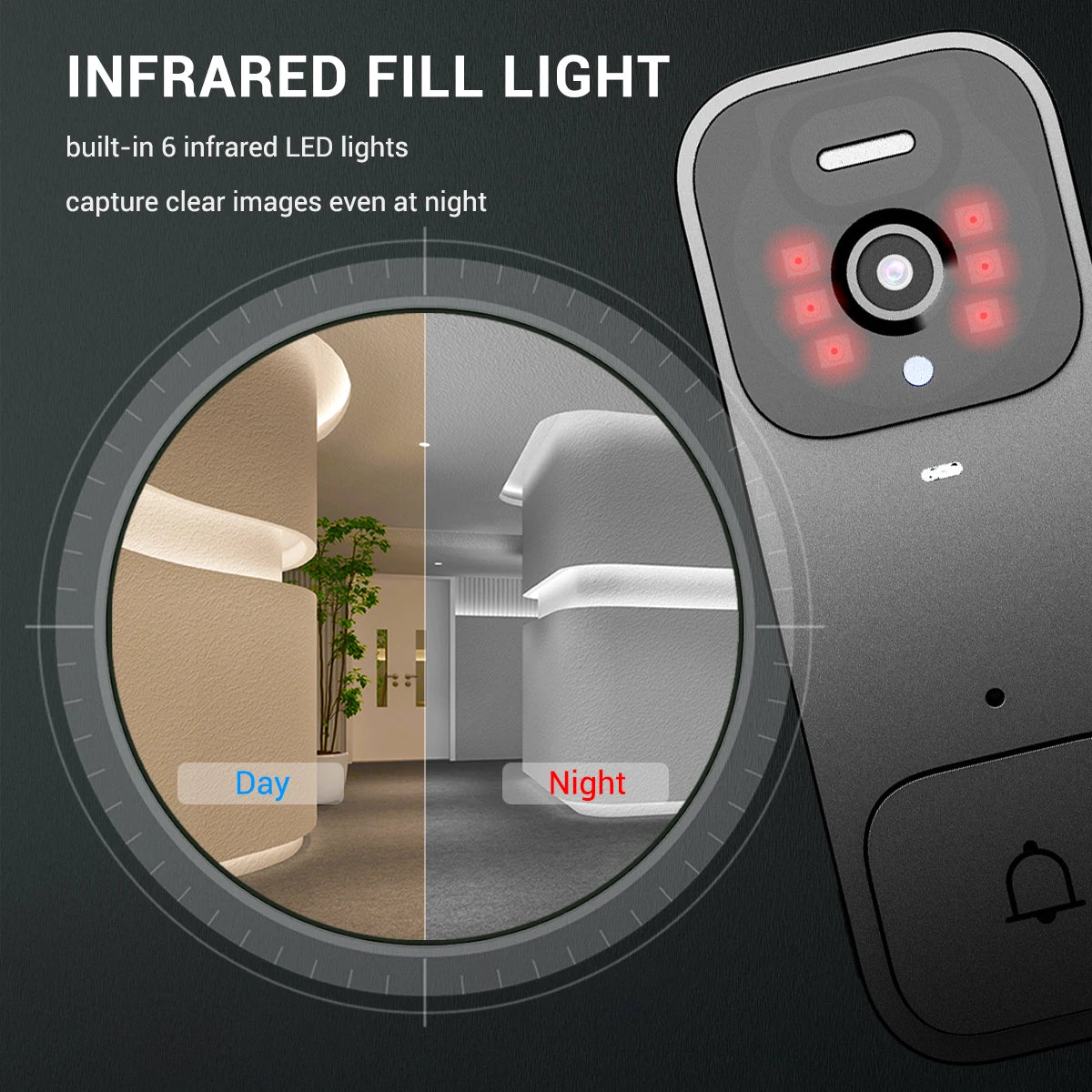 Smart video doorbell two-way intercom 4.3-inch screen Wireless Doorbell Security system Infrared night vision video Door Bell