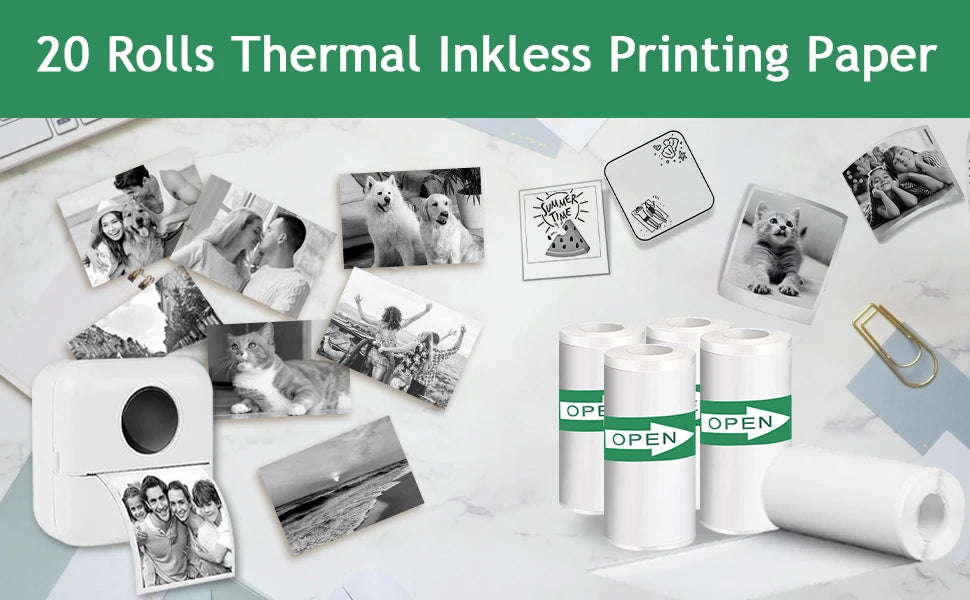 Mini Printer Paper Thermal Sticker Paper Self-adhesive Printer Paper Photo Printer Labels For T/M02 Photos thermal printer paper