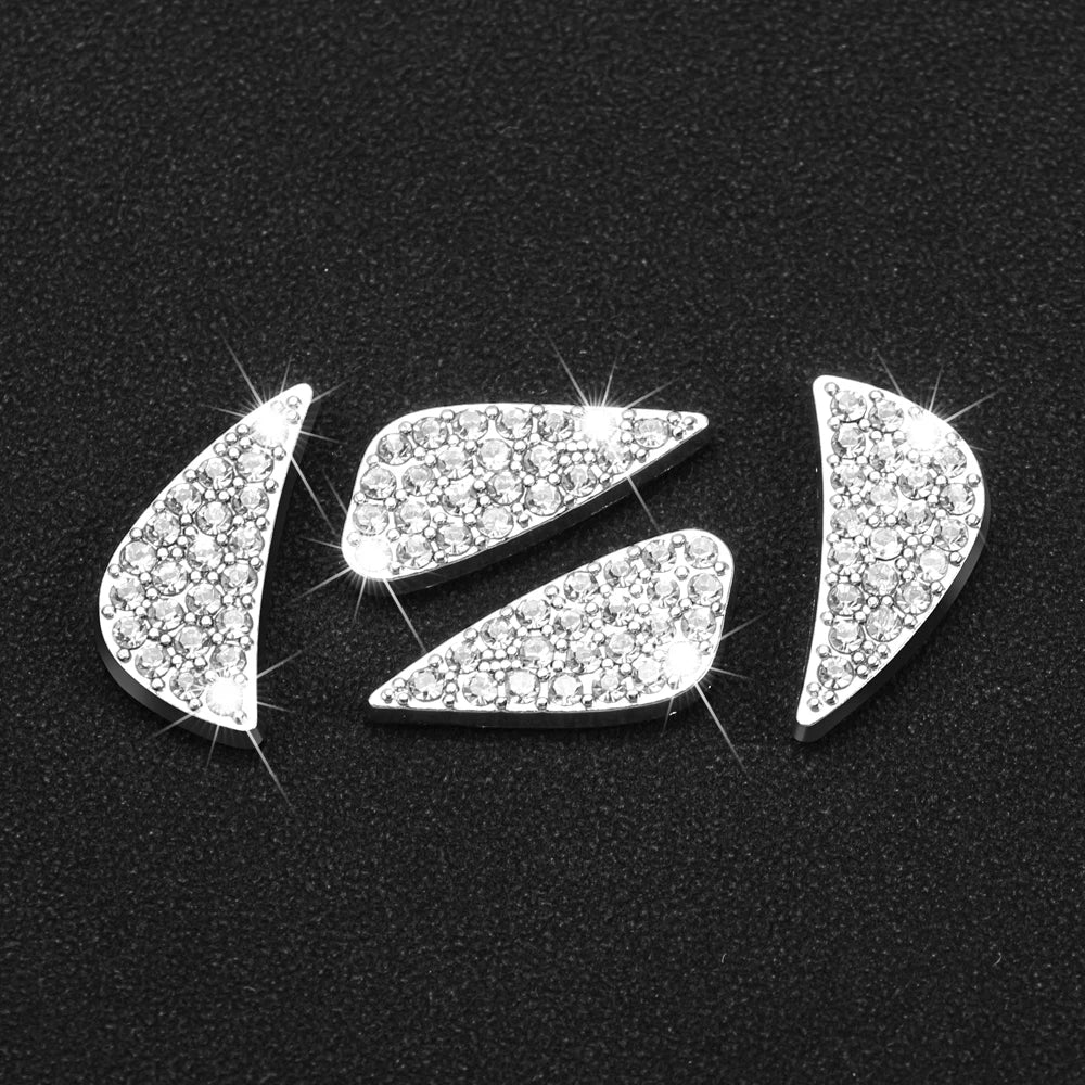Car interior Car Steering Wheel Logo Crystals Diamond/ Carbon Fiber Decor Cover Sticker For Hyundai i20 i30 Tucson Accent