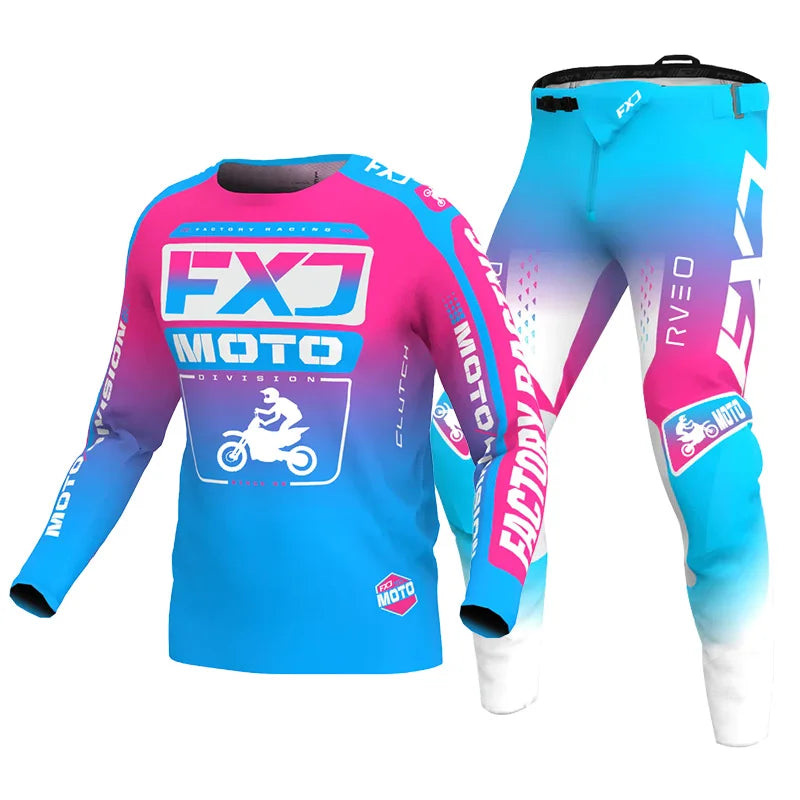 Motocross Jersey Pant white Mens Women pink black Combo racing suit Off-road MX DH BMX ATV MTB Enduro Motorcycle mountain