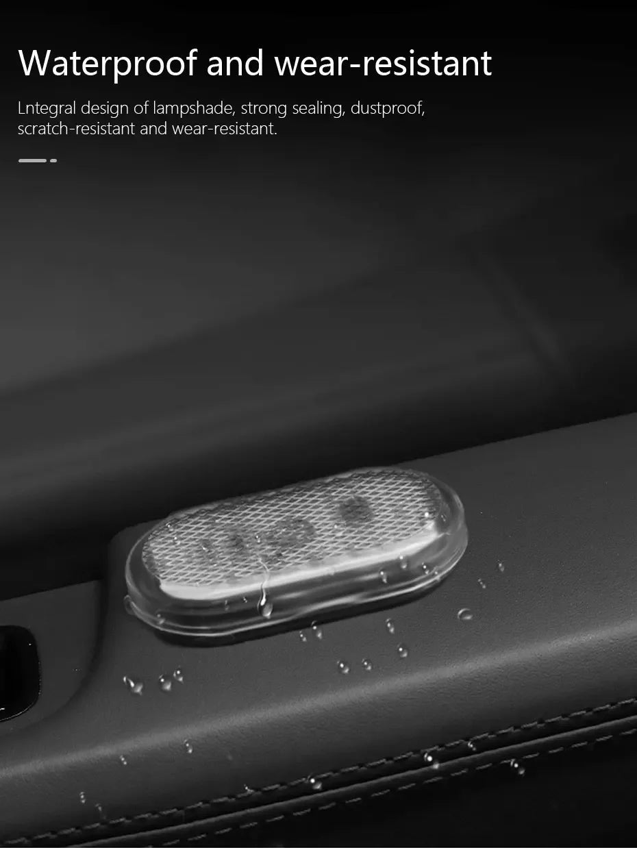 Car RGB Interior LED Small Light USB Rechargeable Magnetic LED Touch Interior Reading Light For Armrest Box Storage Box Lights