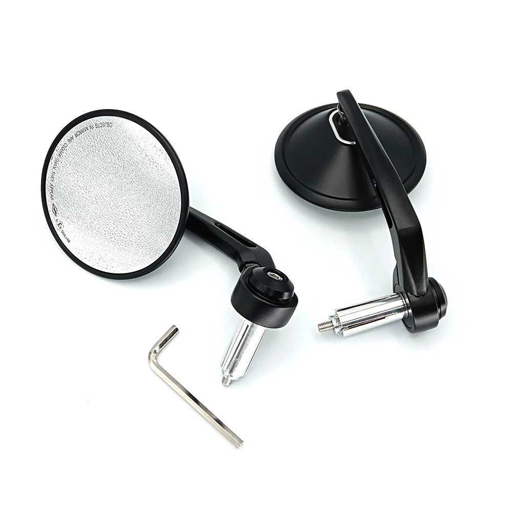 7/8" 22mm CNC Motorcycle Rearview Mirrors Universal Clear Glass Scooter Bar End Handlebar Mirror Rear View Mirror Accessories