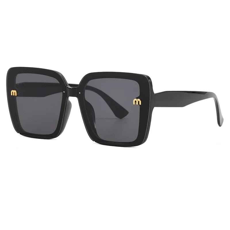 Brand Sunglasses Women's Square Classic Large Frame Fashion Men's Rectangular Letter Design Retro Sun Glasses UV400