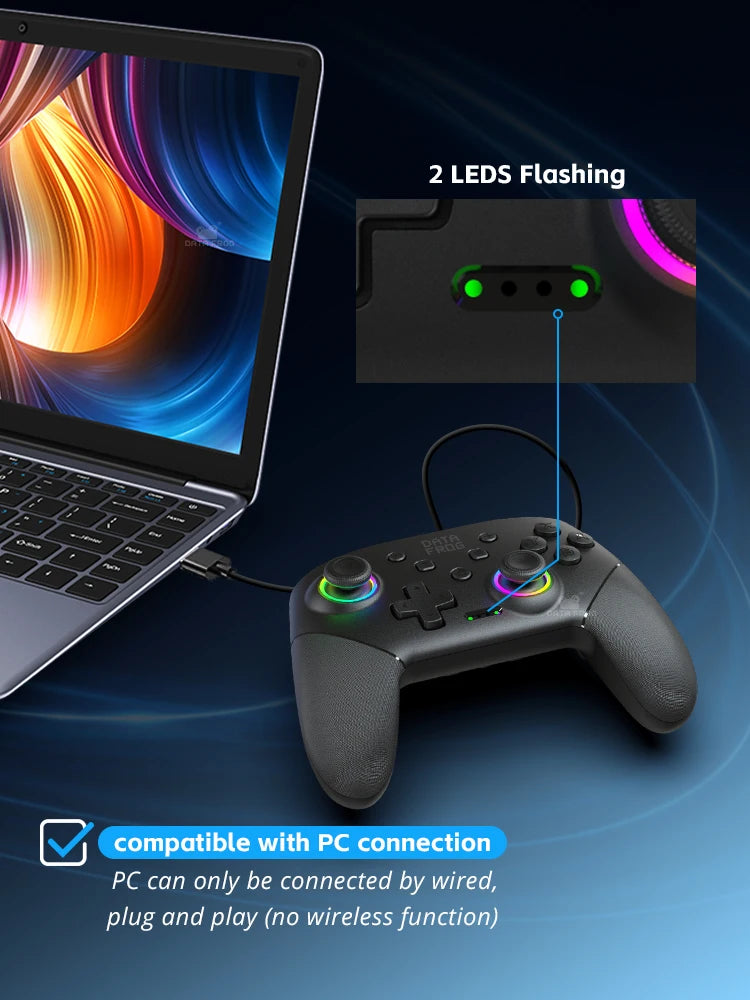 DATA FROG Wireless Switch Pro Controller for Switch/Switch OLED Programmable Joystick for PC Gamepad for Switch Lite Controller