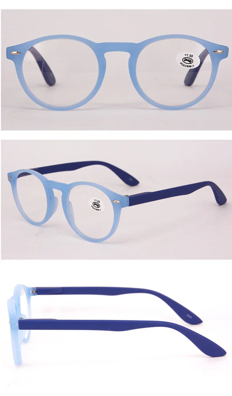 Ultralight Red Leopard Print Reading Glasses Women Men Round Glasses Frames for Read Female Fashion Vintage Clear Eyeglasses