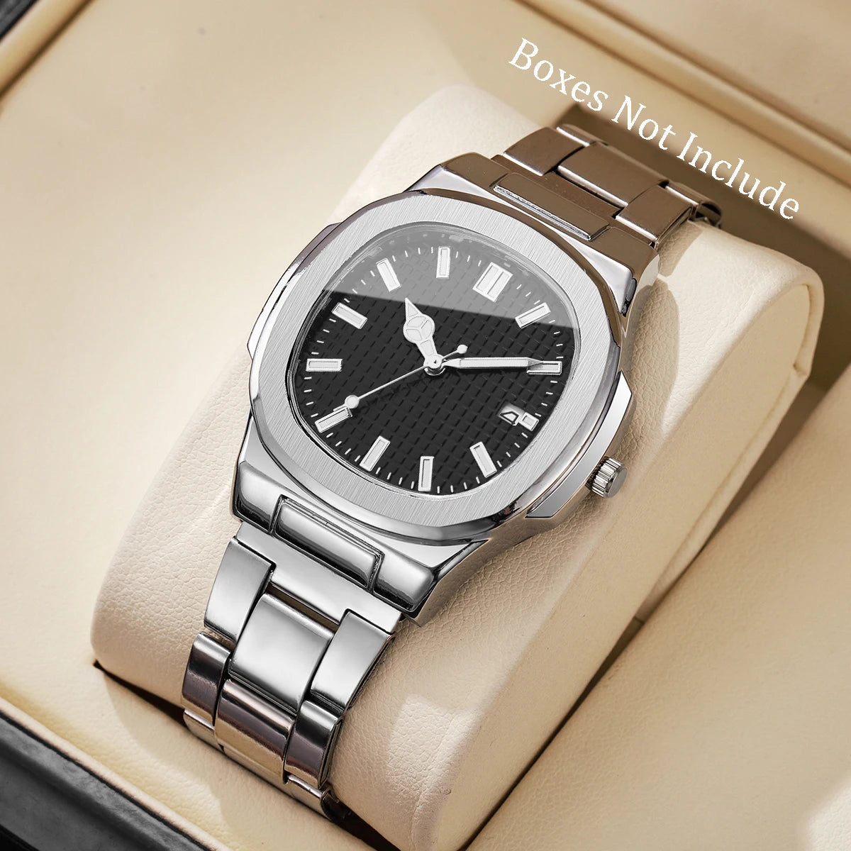 Luxury Square Men Business Watches Simple Calendar Quartz Watch for Mens Clock（Without Box）