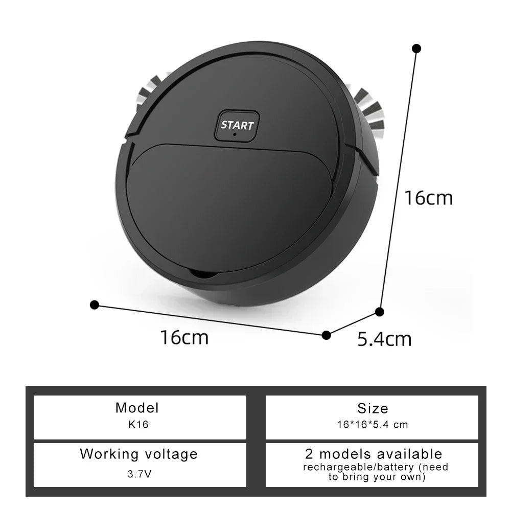 2024 Automatic Portable Mini Home Floor Robotic Vacuum Cleaner USB Rechargeable Wet Dry Three-In-One Sweeping Machine for Home