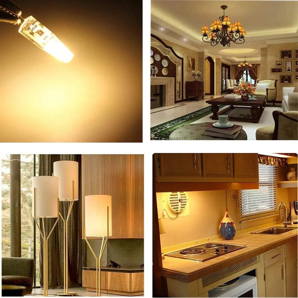 10pcs Mini G4 LED Bulb COB Light AC DC 12V/220V Warm/Cold White 360 Beam Angle Chandelier Spotlight Replace 20/40W Halogen Lamp