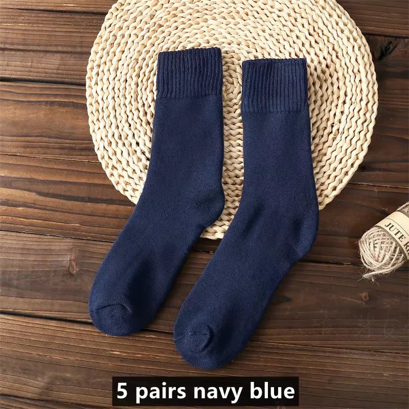 4 Pairs Of Men's Vintage Striped Crew Socks, Thermal Breathable Comfy Socks For Men's Wearing, Autumn & Winter