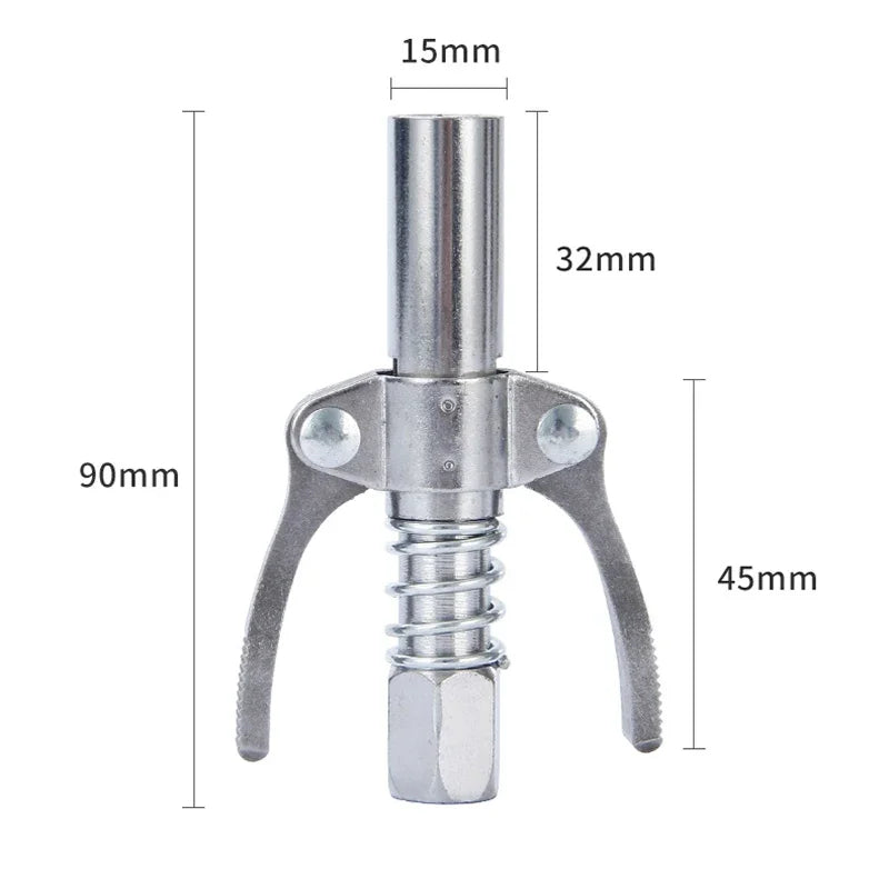 10000PSI Grease Nozzle Gun Universal M6/M8/M10/M12/M14 Locking Clamp Type Double Handle Locking Clamp Grease Gun Auto Parts