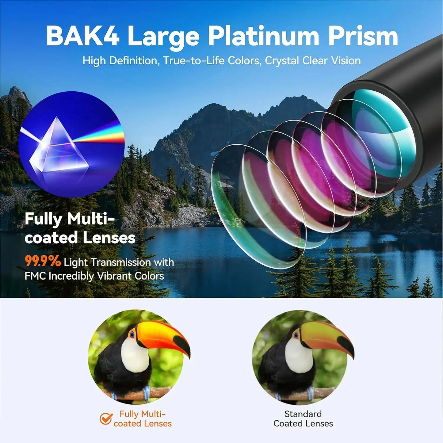 90X90 High Power Telescope Binoculars Long Range Bak4 Prism HD Optical Glass Lens  Hiking Travel Portable for Hunting Sport