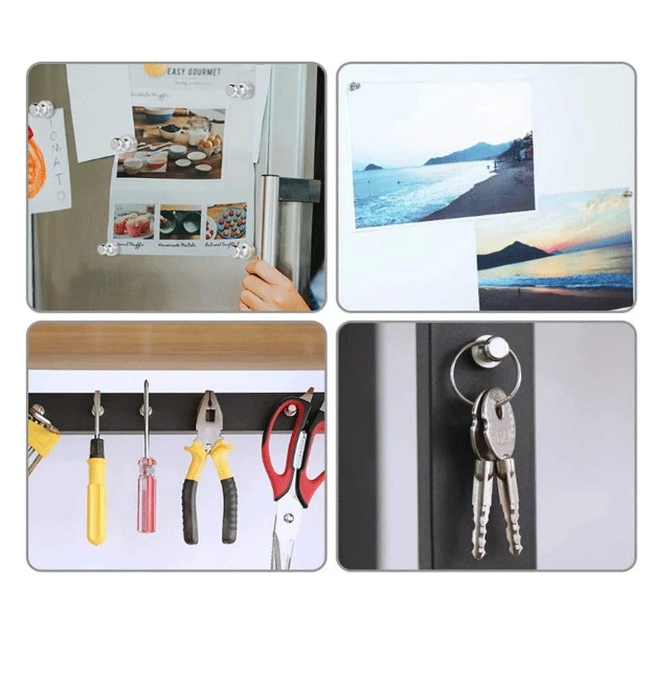 10pcs Super Strong Neodymium Magnetic Pushpins Sucker Thumbtack Durable Steel Magnet Push Pin for Refrigerator Whiteboard