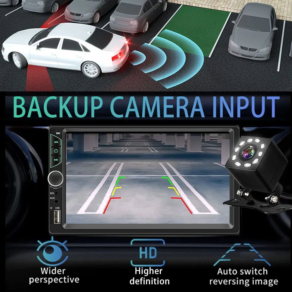 7 Inch HD Touch Screen Car Radio 2 Din High Quality Car Video Player Wireless CarPlay Android Auto with Bluetooth Rear Camera