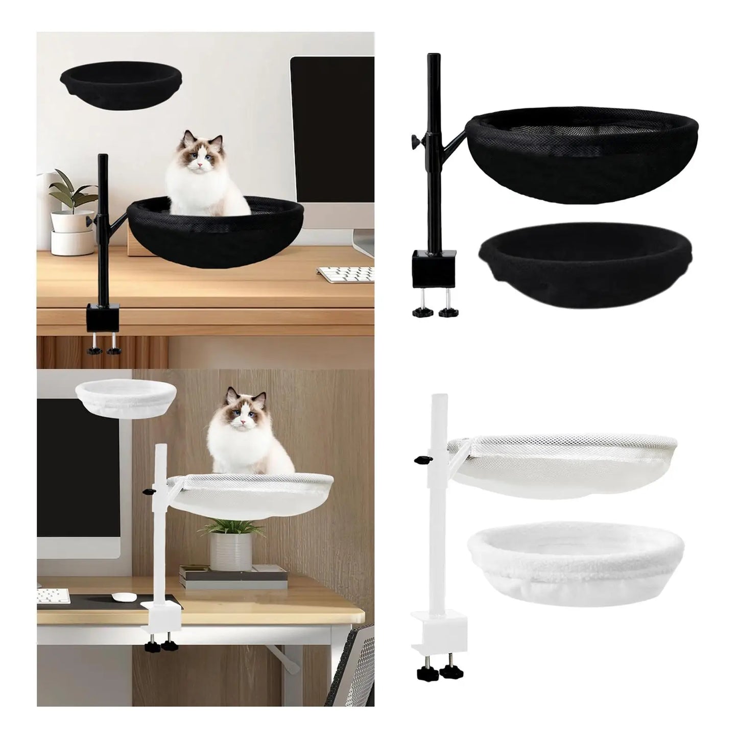 Cat Bed Desk Clamp Breathable with Pet Mat for Furniture Living Room Office