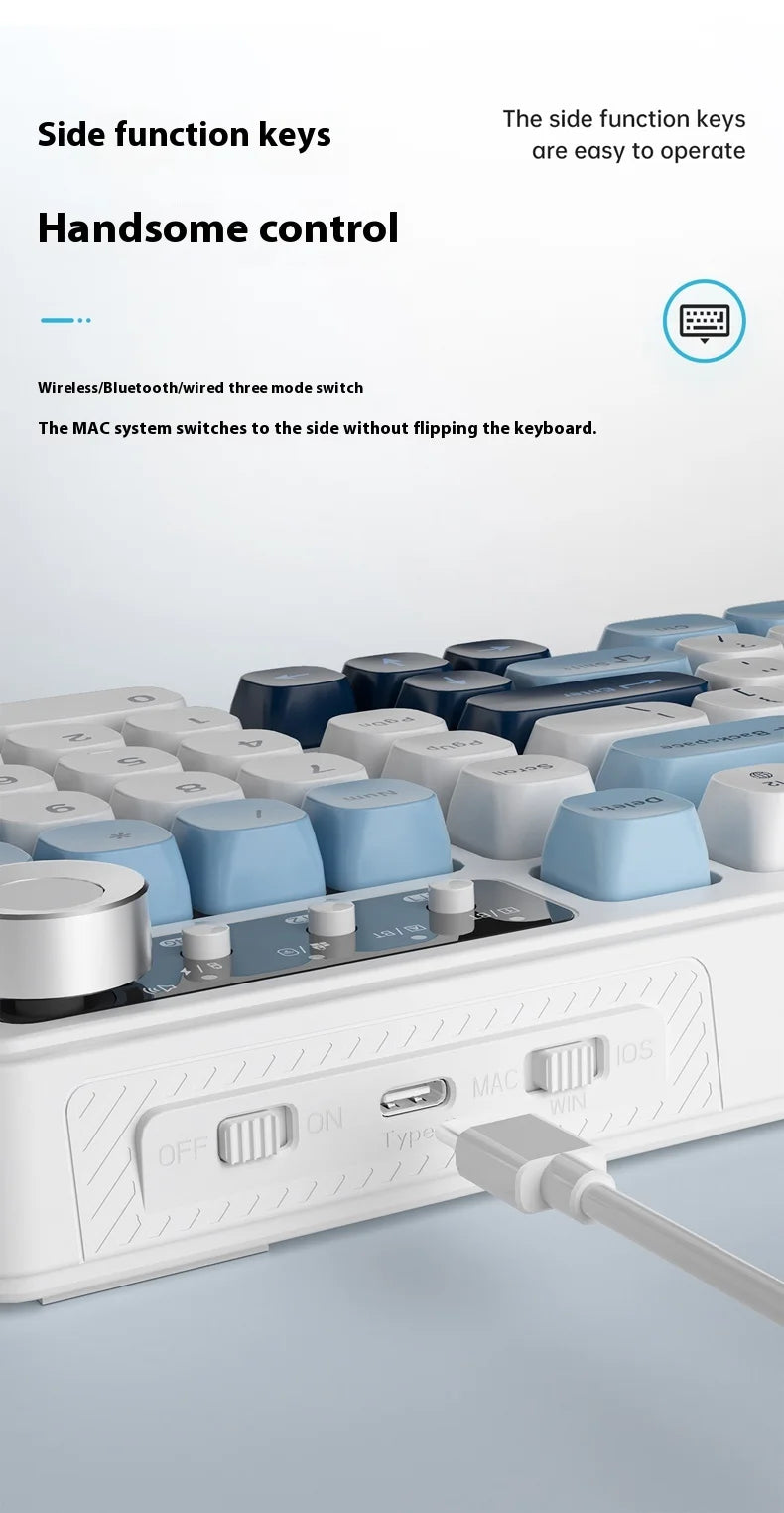 Ajazz Af98 Wireless Bluetooth Three-Mode Keyboard E-Sports Game Special Mechanical Touch Typing Office Computer Wired Keyboard