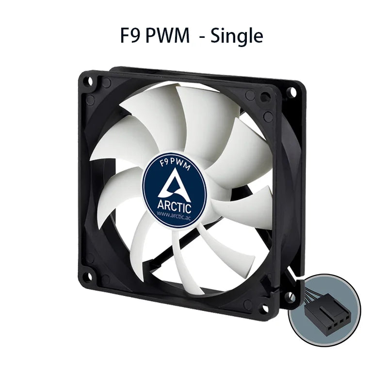 ARCTIC F9 PWM - 92 mm PWM Case Fan, PWM-Signal regulates Fan Speed, Very Quiet Motor, Computer, Fan Speed: 150-1800 RPM
