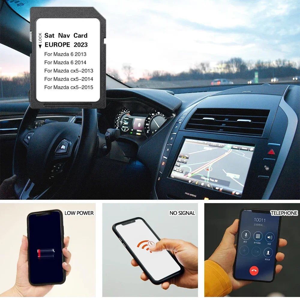 Use For Mazda CX-5 2013 2014 2015 SD Map Cards Europe UK Sat Navi 2023 Navigation 8GB Fast Delivey GPS Card Accessories