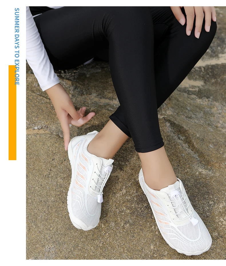 New Arrival Water Shoes Qiuck-Dry Aqua Shoes Men Women Outdoor Beach Swimming Wading Breathable Five-Finger Sneakers Size 36-46