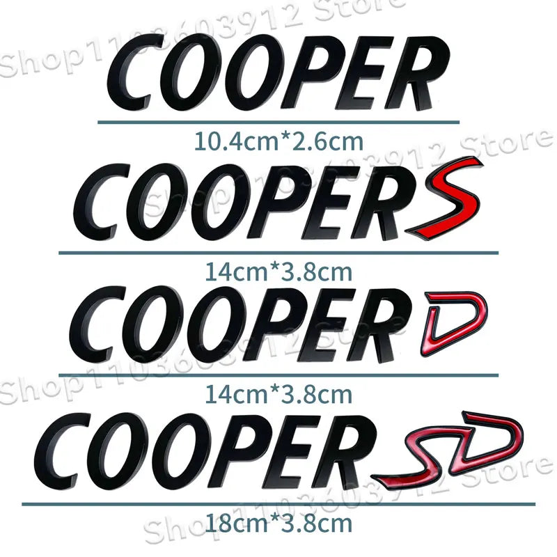 3D Metal Car Styling Cooper S/Cooper D/Cooper SD Emblem Side Fender Rear Tail Trunk Sticker For Mini JCW Clubman R55 R56 R60 F55