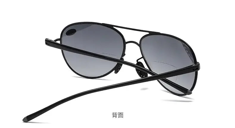 Bifocal Reading Glasses Men Fashion Double Bridge Sunglasses Male Look Far and Near Anti Glare Hyperopia Eyeglasses +100 To +350