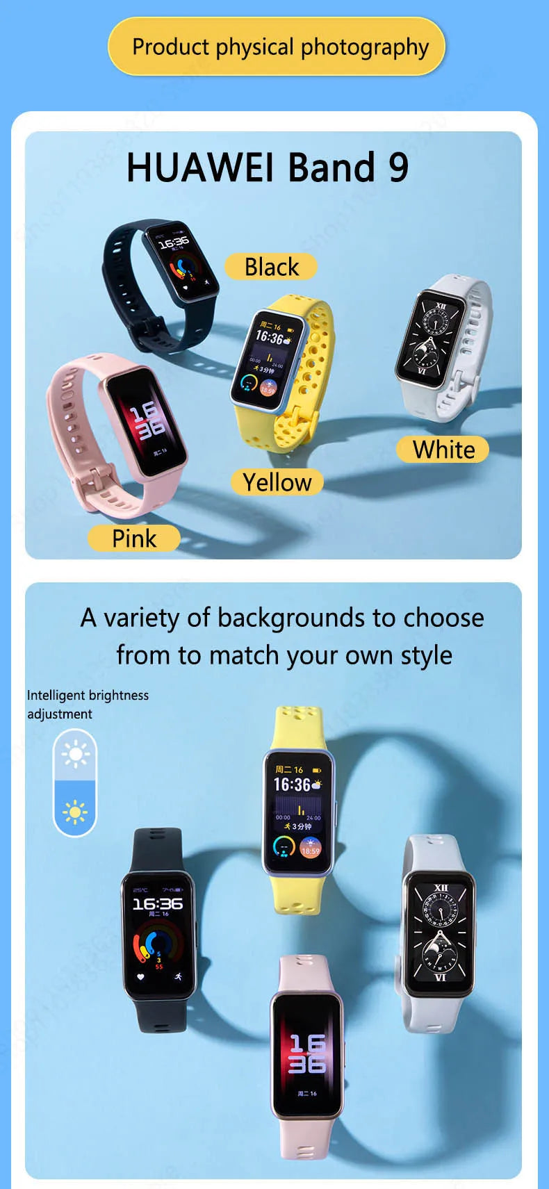 2024 New Original HUAWEI Band 9 Smart bracelet 1.47'' AMOLED Screen Heart Rate 2 Weeks Battery Life Smartband