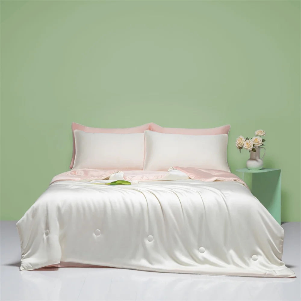 Sondeson Summer Women White Pink Quilt Soft Comforter Cool Color Duvet Twin Double Queen King Shell Blanket For Deep Sleep 1pcs