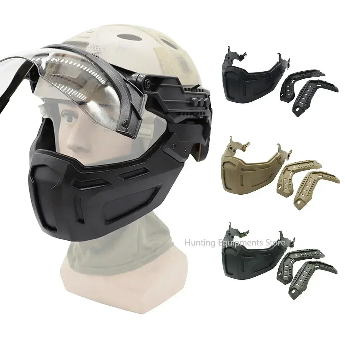Tactical FAST Helmet Half Face Mask Adjustable Helmet Flip Goggles Hunting Airsoft CS Game Paintball Helmet Accessories Gear
