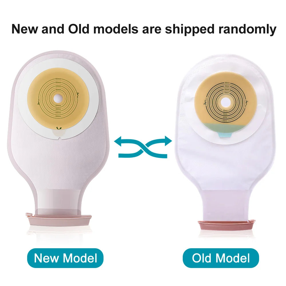 Cofoe 10pcs Ostomy Bags One-piece System Colostomy Bags  Disposable Colostomy Pouch Opening 20-60mm  With Clip Closure