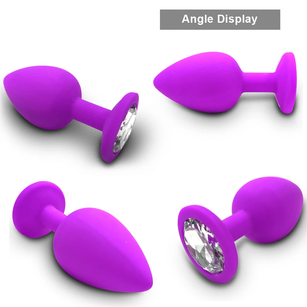 3 Size Silicone Butt Plug Anal Plug Unisex Sex Stopper Adult Toys for Men/Women Anal Trainer Prostate Massager Dildo for Couples