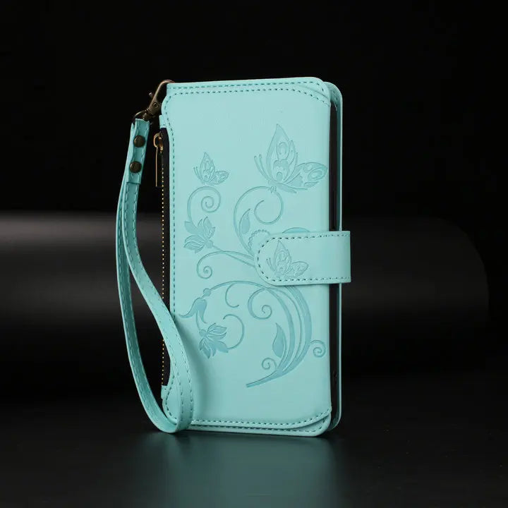 For Tecno Camon 50 Pro 2026 Edmboss Floral Zipper Leather Wallet Case for Tecno Camon 40 Premier Case Camon 50 40 Pro Funda