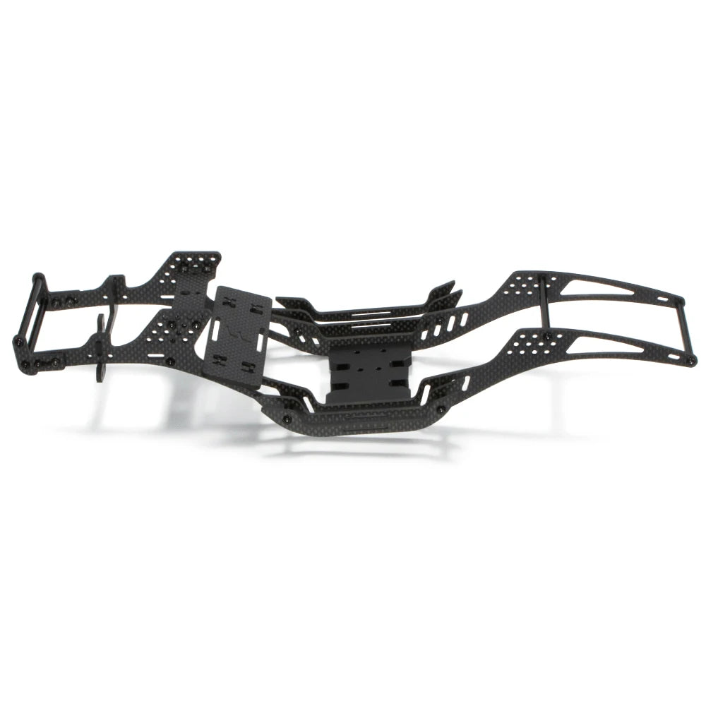 Carbon Fiber LCG Chassis Kit Cheater Rigs Frame with Delrin Skid for 1/10 RC Car Crawler SCX10 II Element Enduro Comp Builds
