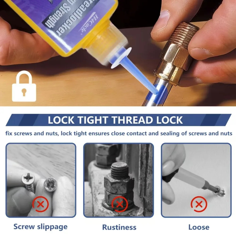 50ml Threadlocker Anaerobic Glues Anti Loose Screw Glues Fastening Sealant Quickly Cured Thread Locking Agent Sealant for Screws