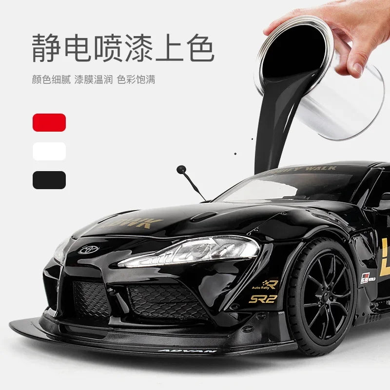 1:22 Toyota SUPRA Racing Car Model Alloy Diecasts & Toy Metal Vehicles Toy Car Model High Simulation Sound Light Kids Toys