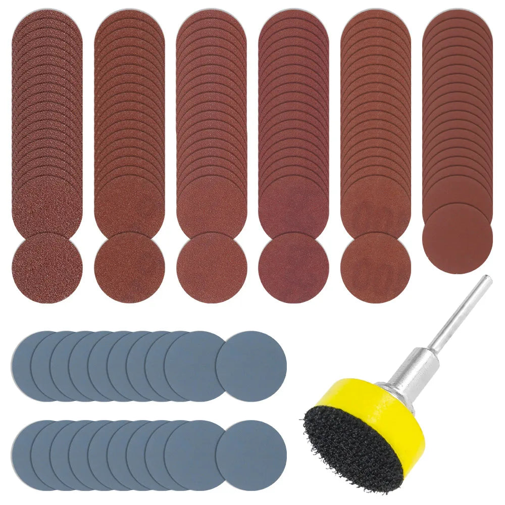 142pcs 1Inch Sanding Discs Pads Set 100-3000 Grit Abrasive Polishing Pad Kit For Rotary Tool Sandpapers Accessories Dropshipping