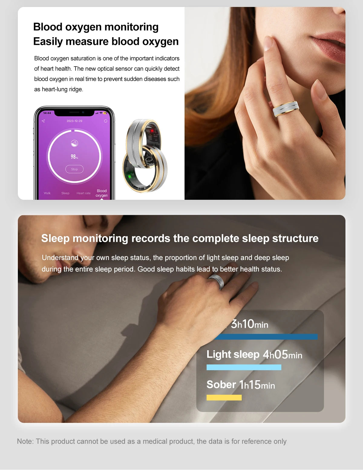 Smart Ring 2024 For Men Women Health Monitoring IP68 3ATM Waterproof Multi-sport Mode Smartring R06 Men For Xiaomi Andriod IOS