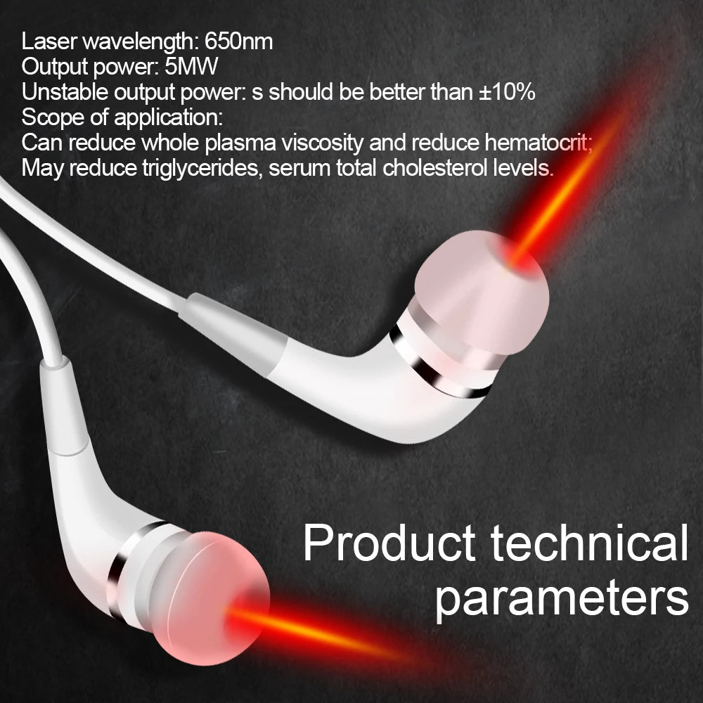650nm LLLT Laser Therapy Rhinitis Sinusitis Tinnitus Ear Irradiation Laser Physiotherapy Earplug Otitis Media Deafness Treatment