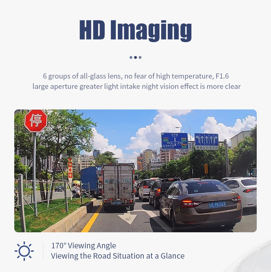 JMCQ USB ADAS Car DVR Dash For Android Auto Multimedia Player Front & Rear Dual Camera Loop Recording Motion Detection Cameras