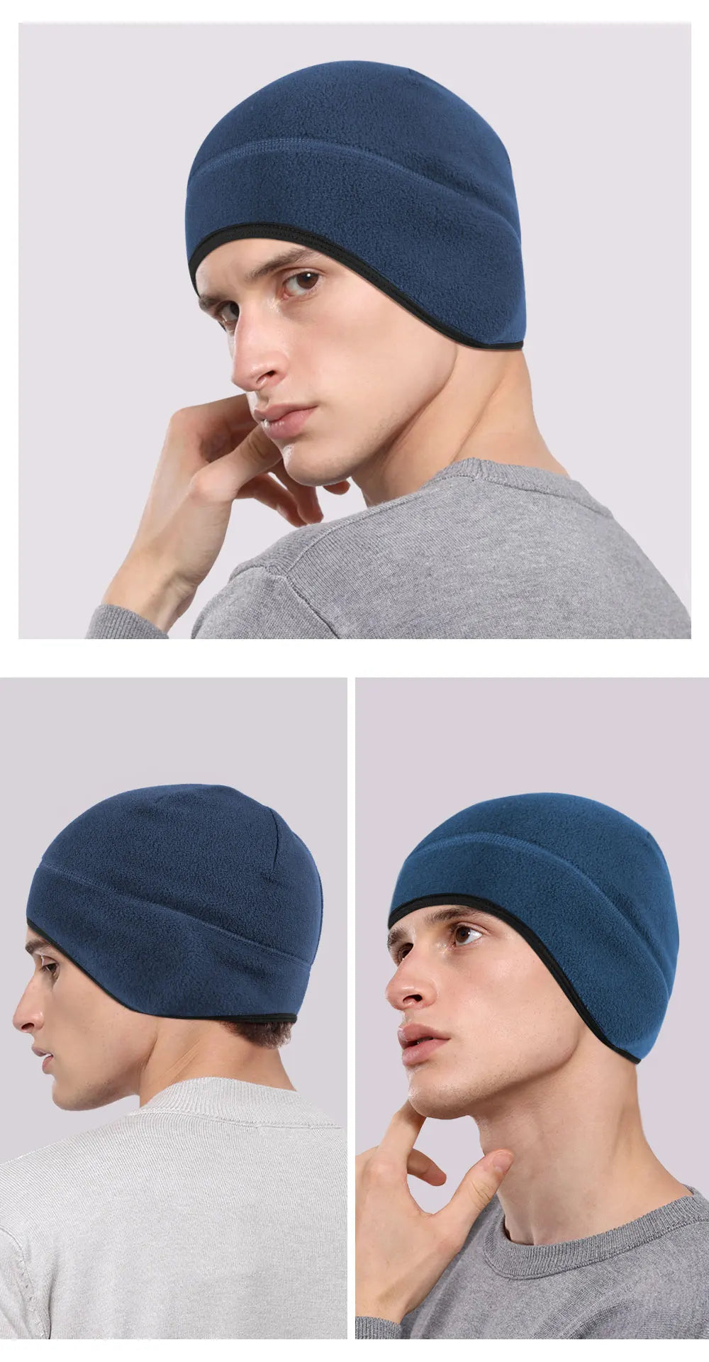 Winter Hats Thermal Fleece Running Caps Ear Warmer Cover Sports Ski Snowboard Hiking Cycling Ski Windproof Soft Cap Men Women