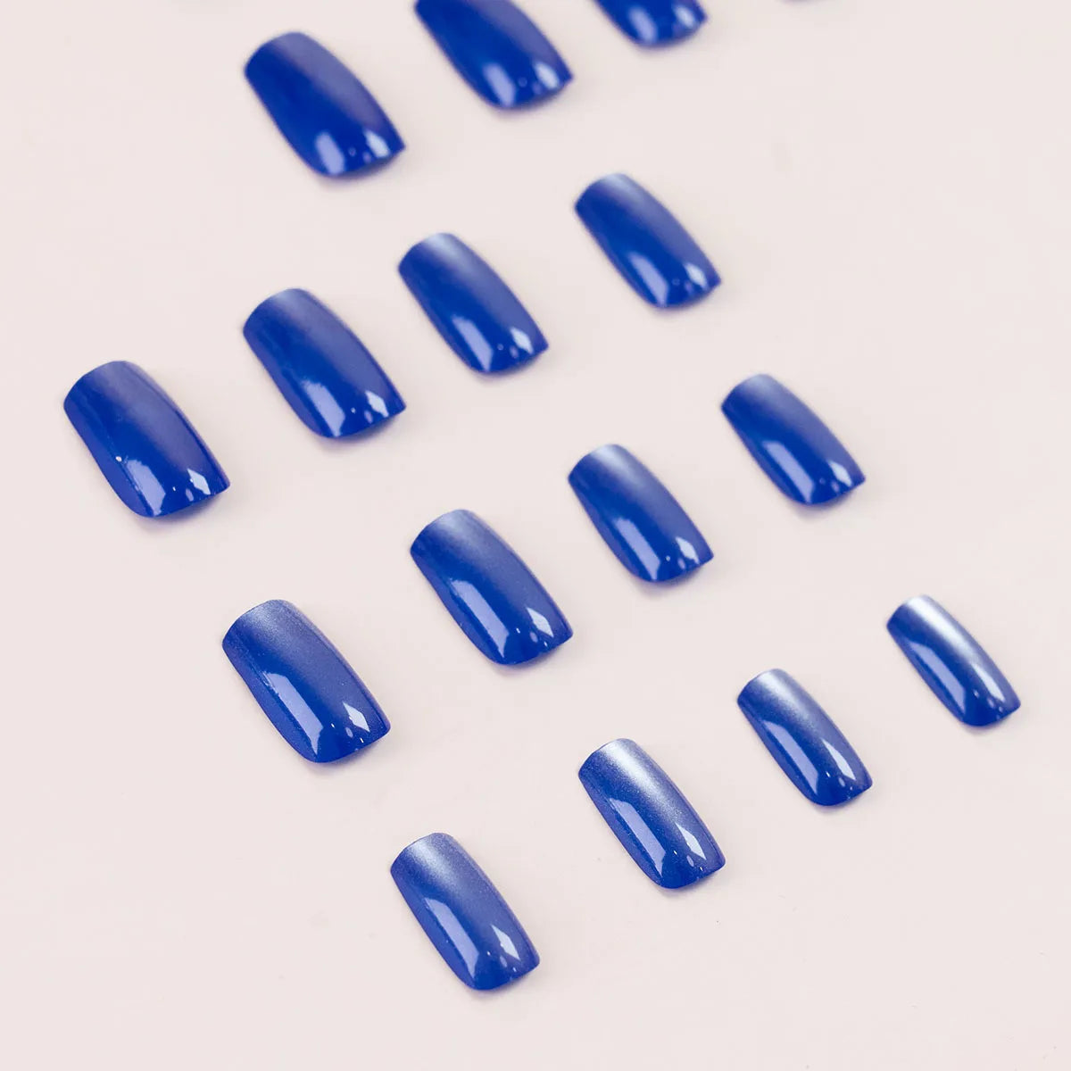 24pcs Cat's Eye Press on Nails Wearing Square Head French Ballet Nail Art Tips for Women Removable False Nails with Jelly Glue