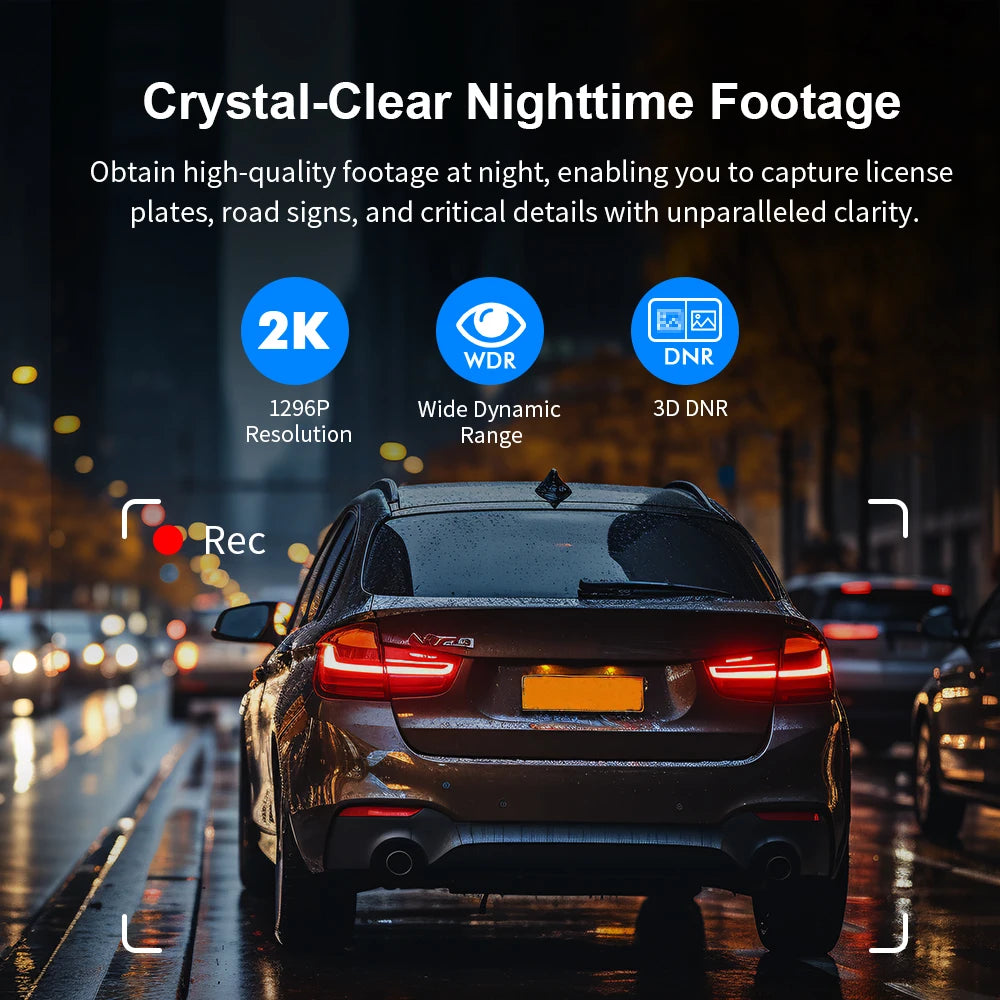 2K Dash Cam For Cars DVR Recorder Front Dash Camera KAWA D5 Emergency Video Recording EN,RU,FR,JP Voice Control WiFi APP Monitor