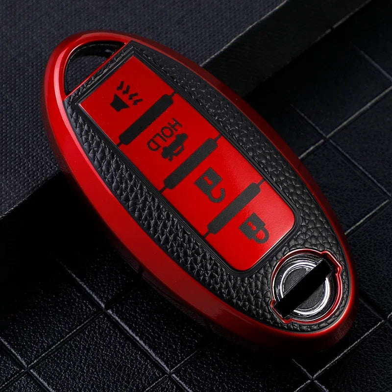 Leather TPU Shell Car Key Cover Case for Nissan Qashqai J10 J11 X-Trail T31 T32 Kicks Tiida Pathfinder Murano Note Juke Infiniti