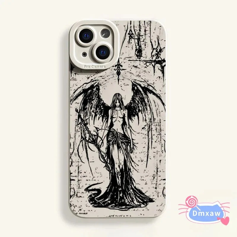 Gothic Style Case For Samsung Galaxy A16 A06 M35 M55 F15 M15 A55 A35 A25 A15 M34 M54 M14 A01 A056 A05s Cute Cool Soft Cover