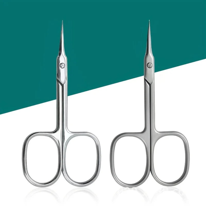 Precision Stainless Steel Cuticle Scissors - Thin Blade Nail Clippers for Manicure and Eyebrow Trimming - Dead Skin Remover